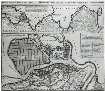 Carte de Saint-Pétersbourg, c.1750 - Dutch School